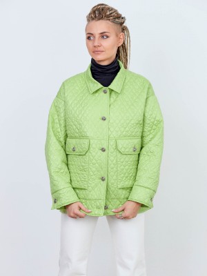 Куртка стеганная демисезонная двойной ромб, зеленый