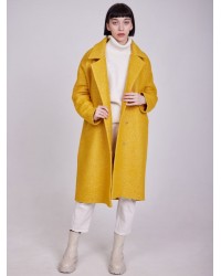 Пальто драп, желтое