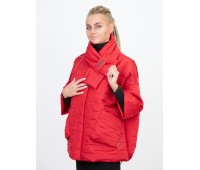 Куртка демисезонная с шарфом (красный)
